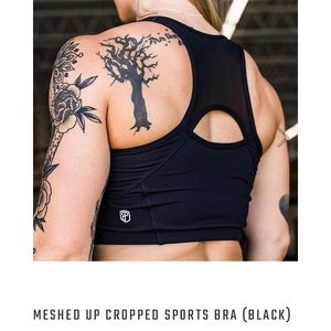Born Primitive Black Meshed Up Cropped Sports Bra